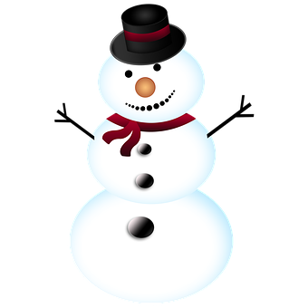 Classic Snowman Illustration PNG Image