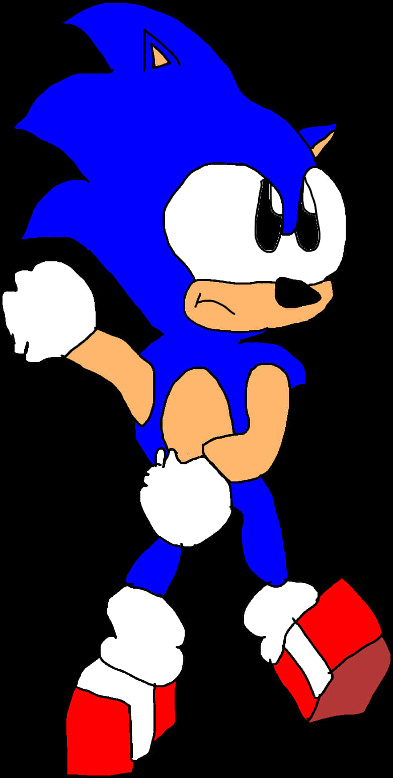 Classic Sonic Running Pose PNG Image