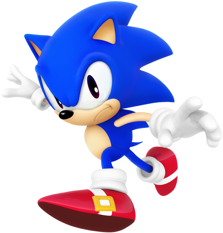 Classic Sonic Running Pose PNG Image