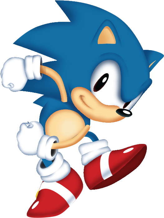 Classic Sonic Running Pose PNG Image