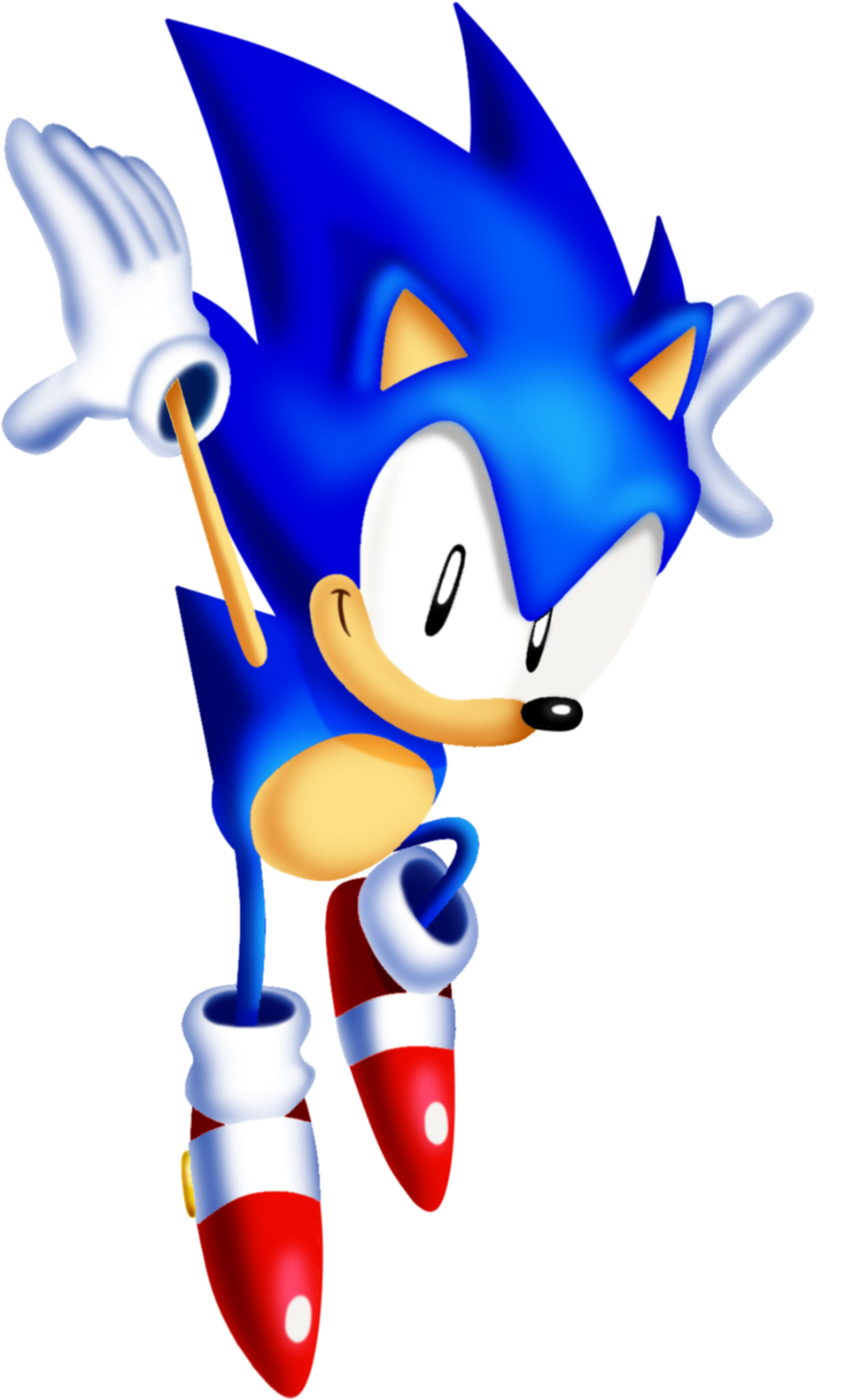 Classic Sonic Running Pose PNG Image