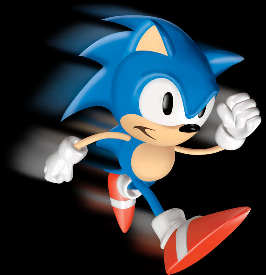 Classic Sonic Running Pose PNG Image