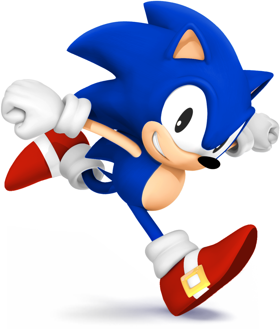 Classic Sonic Running Pose PNG Image