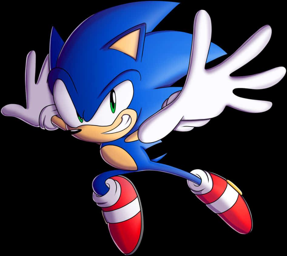 Classic Sonic The Hedgehog Pose PNG Image