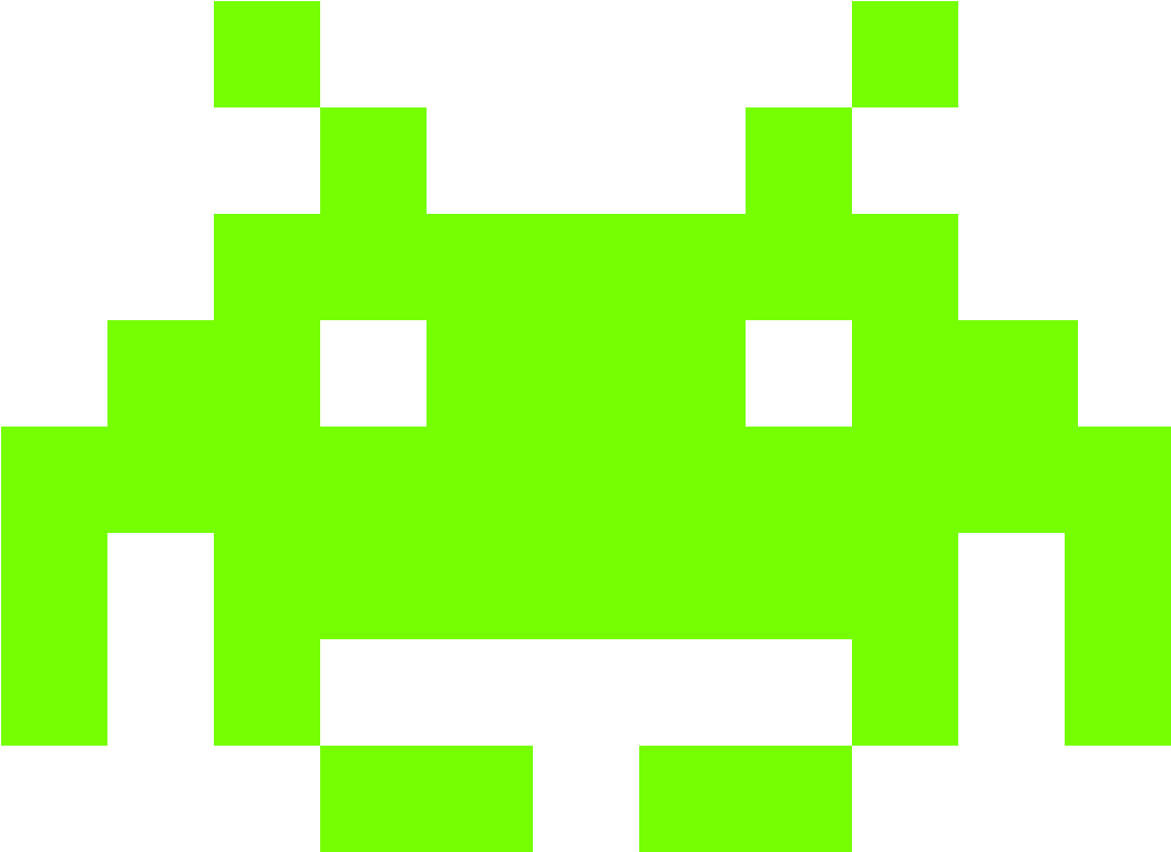 Classic Space Invader Alien PNG Image