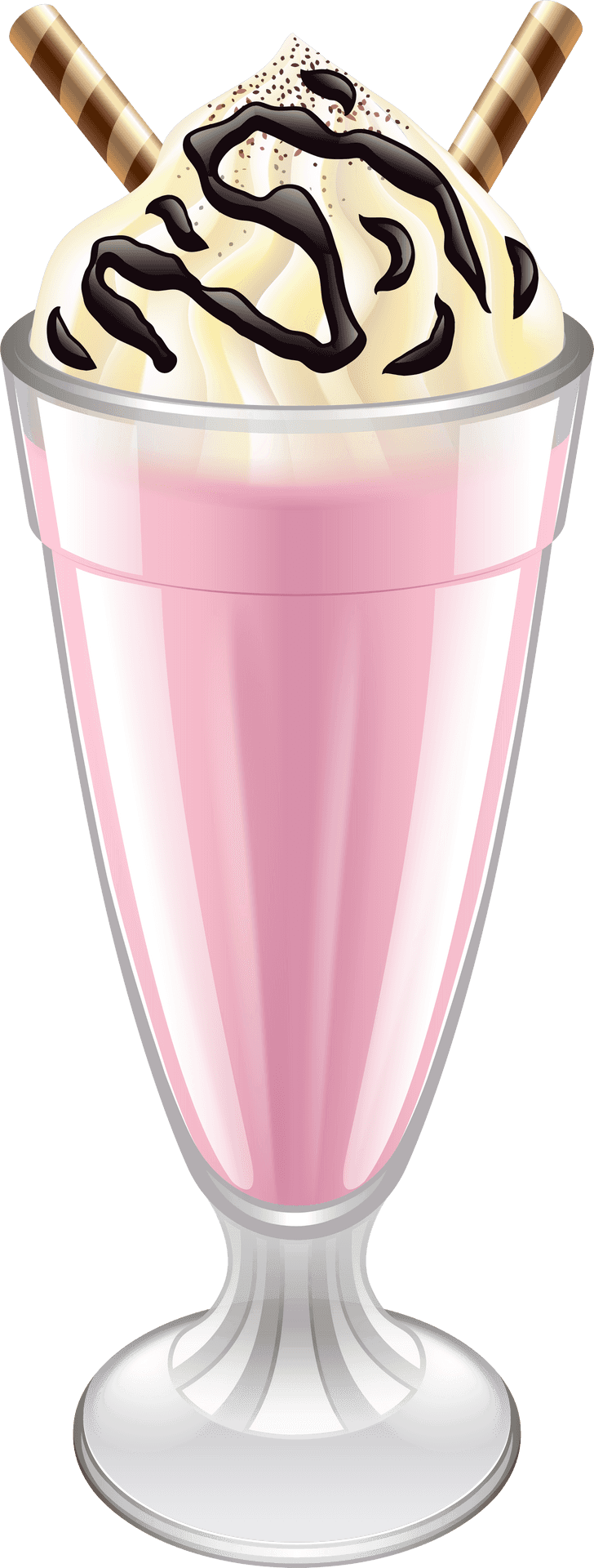 Classic Strawberry Milkshake Illustration PNG Image