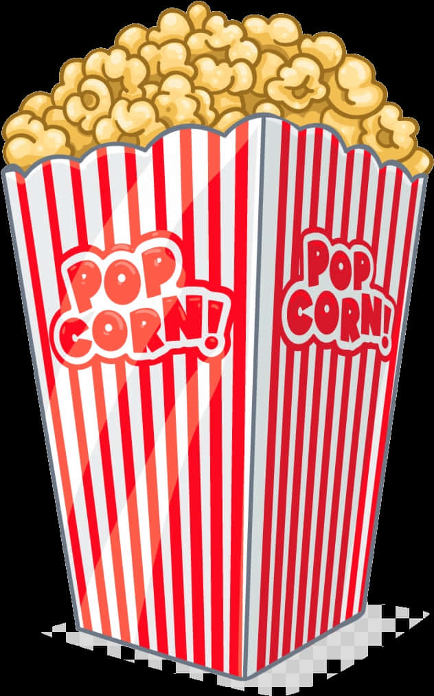 Classic Striped Popcorn Box Clipart PNG Image