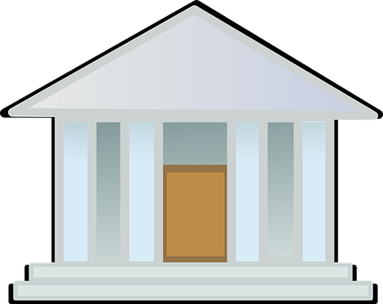 Classic Style Columned House Illustration PNG Image