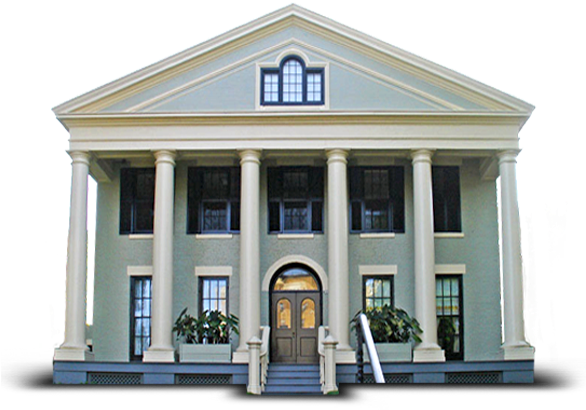 Classic Style Mansion Facade PNG Image