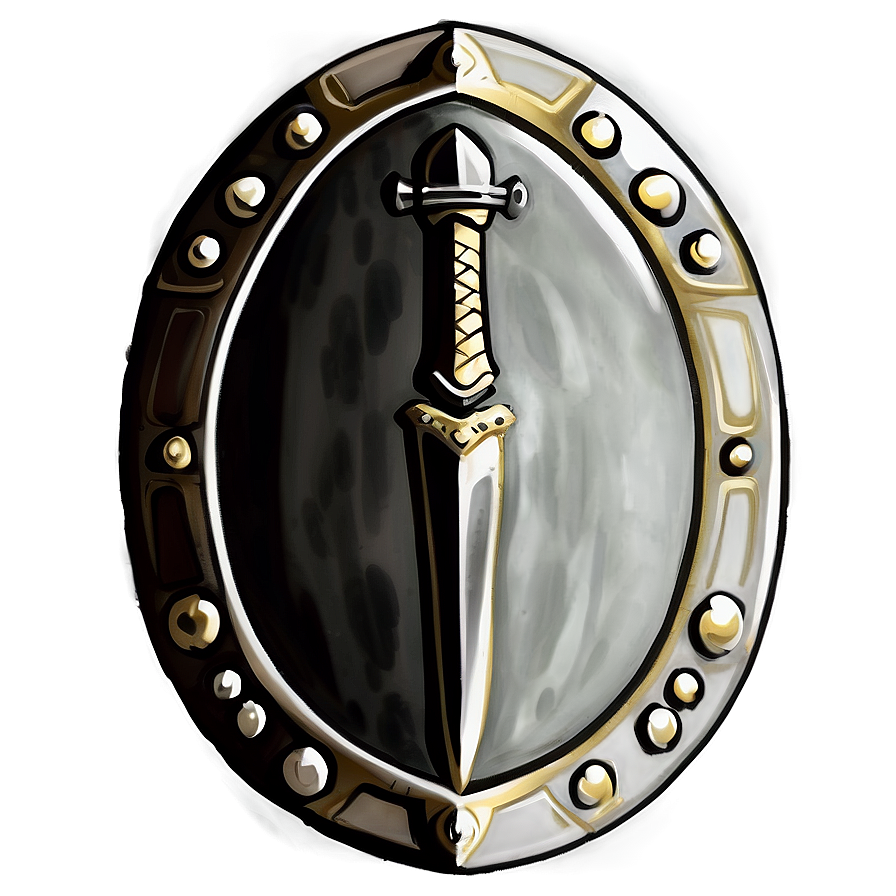 Classic Sword And Shield Drawing Png Nwr70 PNG Image