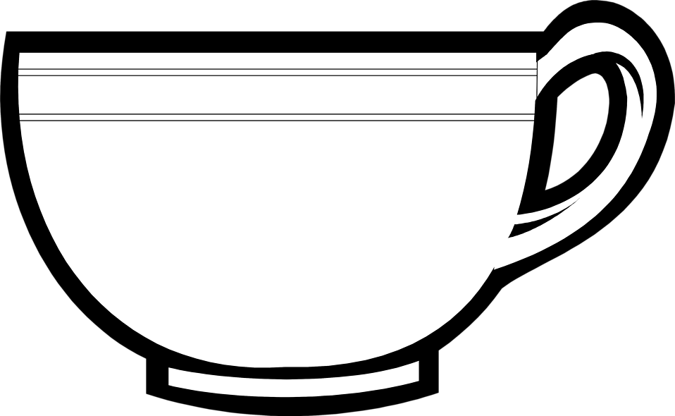 Classic Tea Cup Outline PNG Image