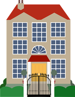 Classic Two Story House Illustration PNG Image