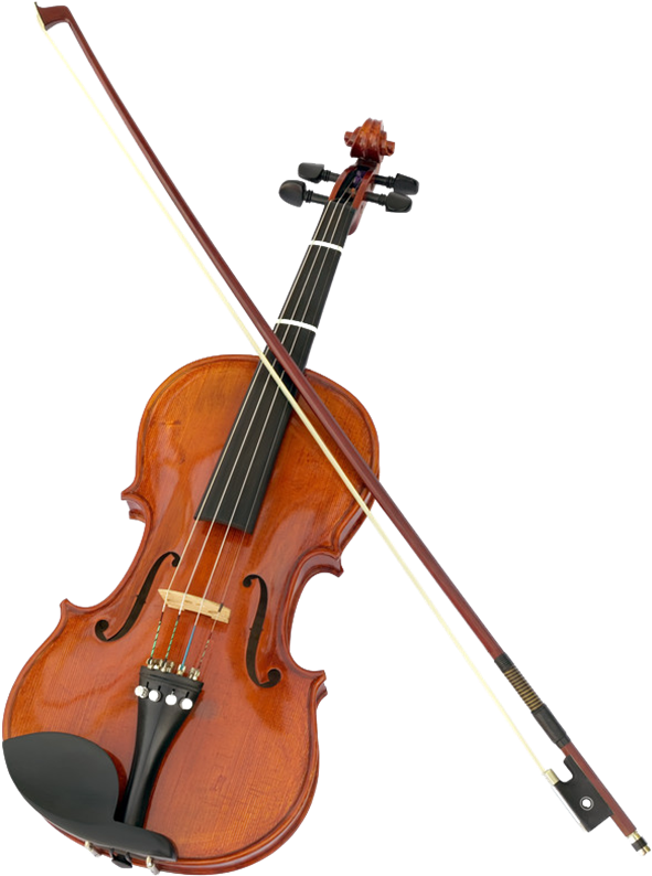 Classic Violin With Bow PNG Image