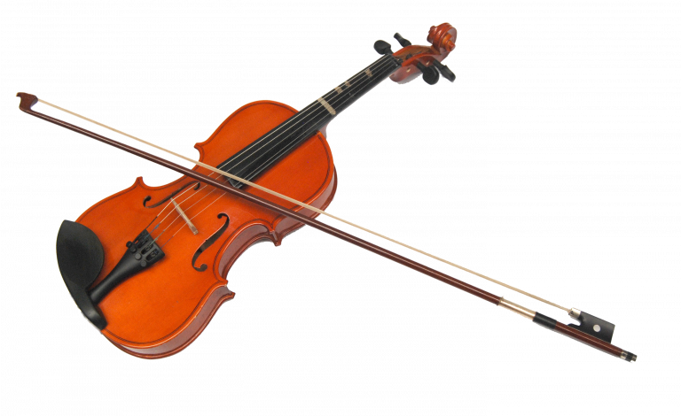 Classic Violinand Bowon Textured Background PNG Image