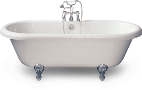 Classic White Clawfoot Bathtub PNG Image