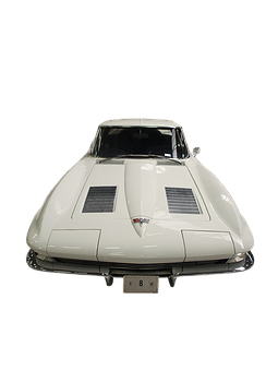 Classic White Corvette Stingray Front View PNG Image