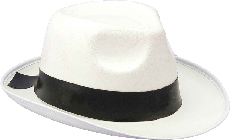 Classic White Fedora Hat PNG Image