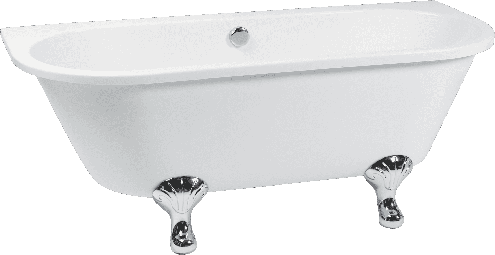 Classic White Freestanding Bathtub PNG Image