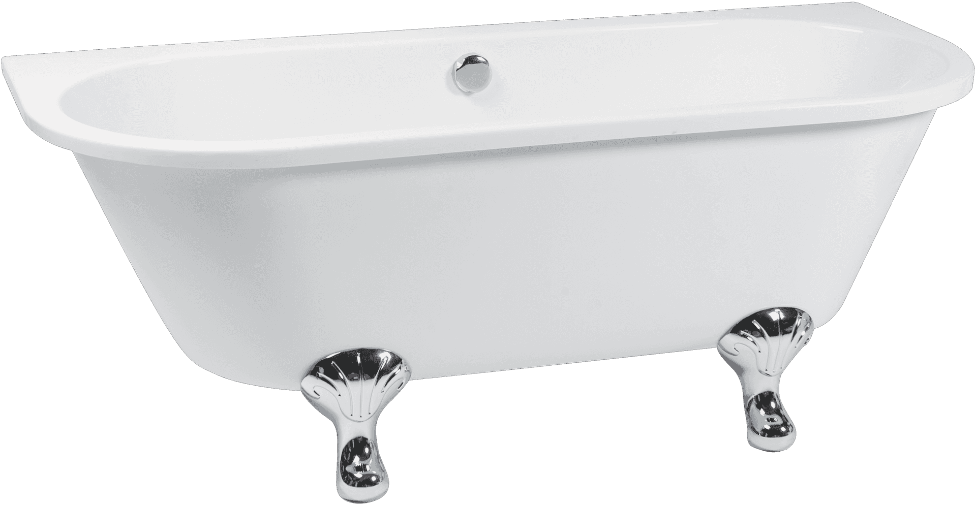 Classic White Freestanding Bathtub PNG Image