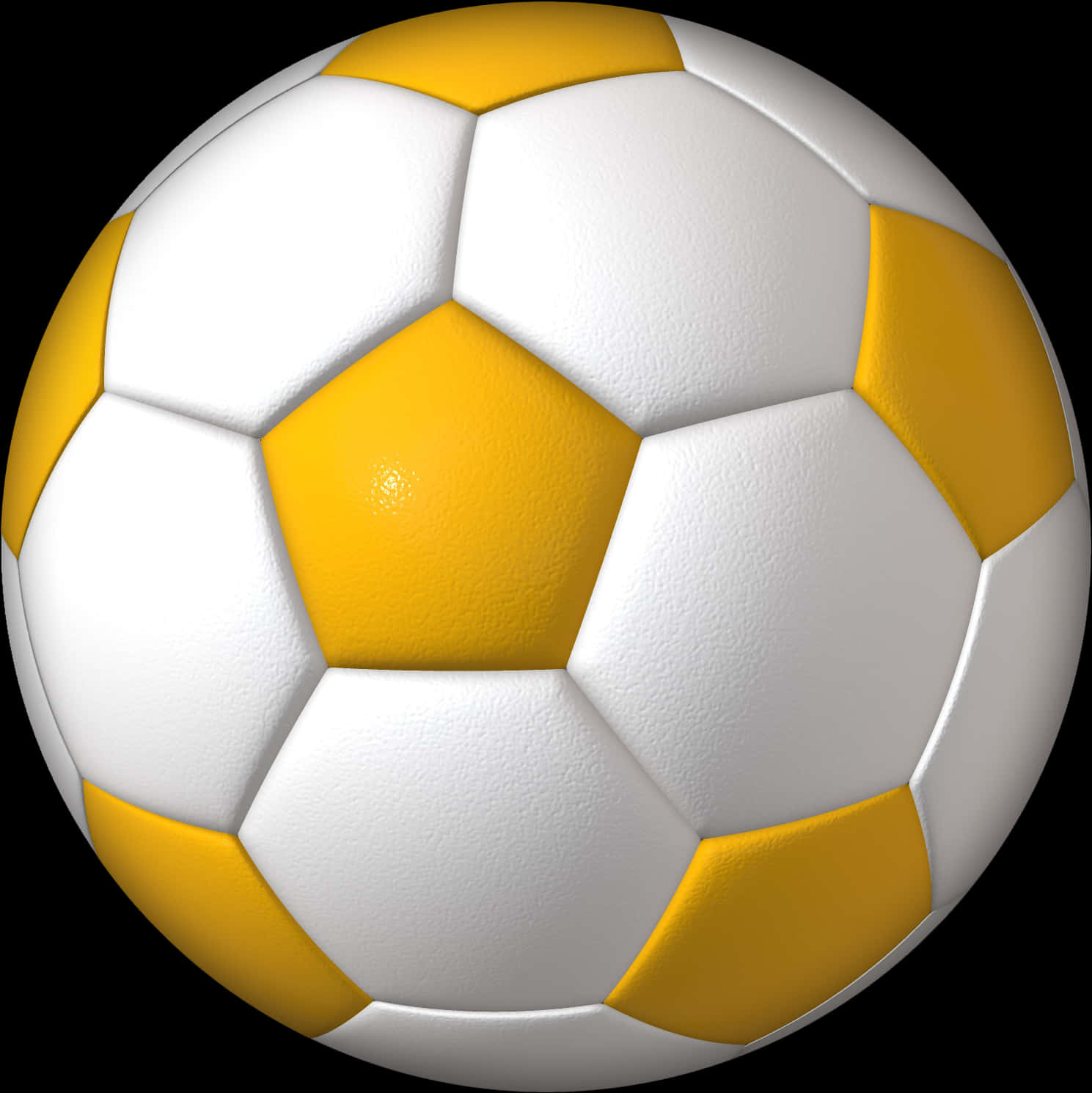 Classic Whiteand Yellow Soccer Ball PNG Image