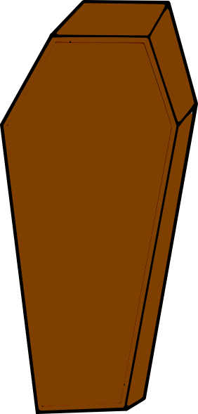 Classic Wooden Coffin Illustration PNG Image