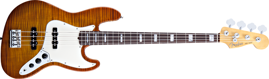 Classic Wooden Electric Bass Guitar PNG Image