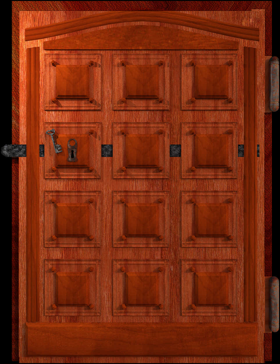 Classic Wooden Panel Door PNG Image