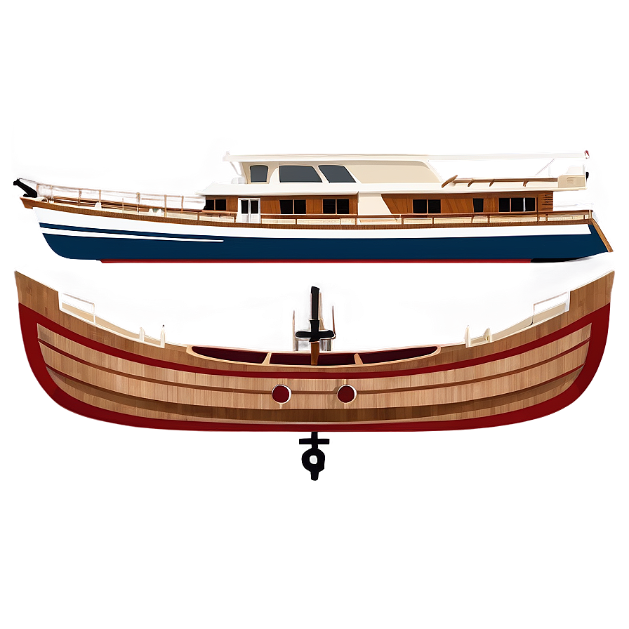 Classic Wooden Yacht Png 05242024 PNG Image