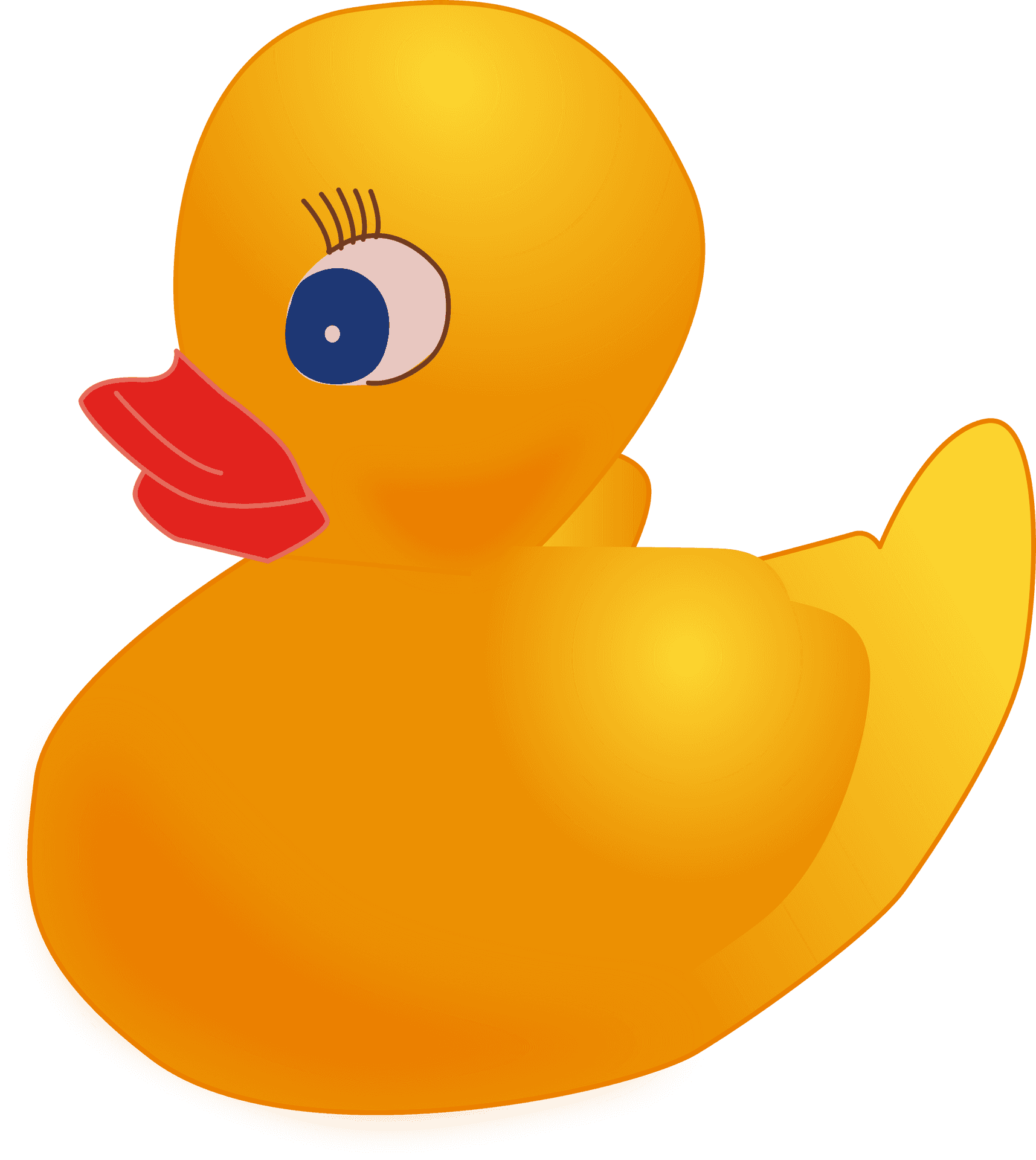 Classic Yellow Rubber Duck Vector PNG Image