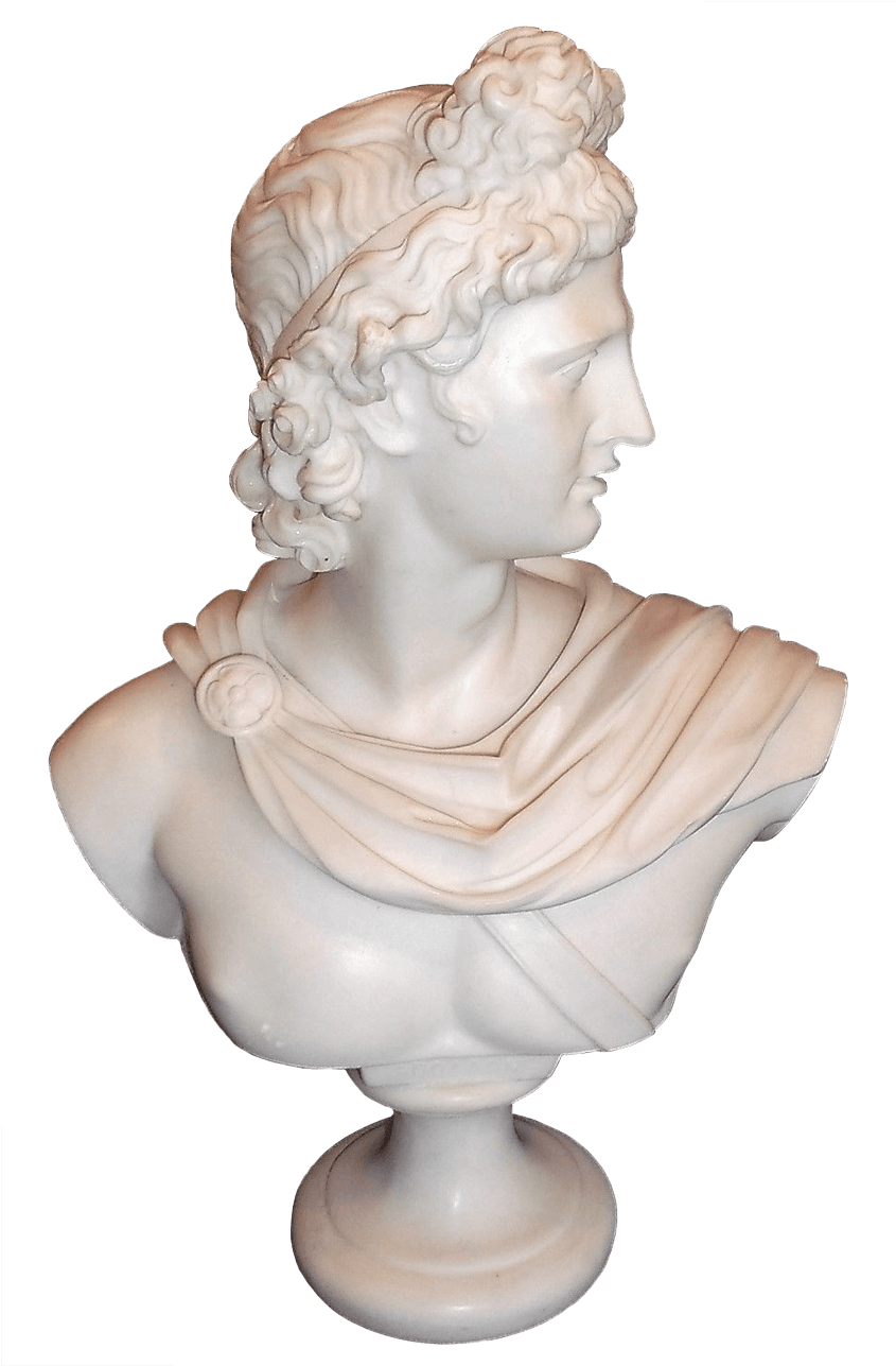 Classical Apollo Bust Sculpture PNG Image