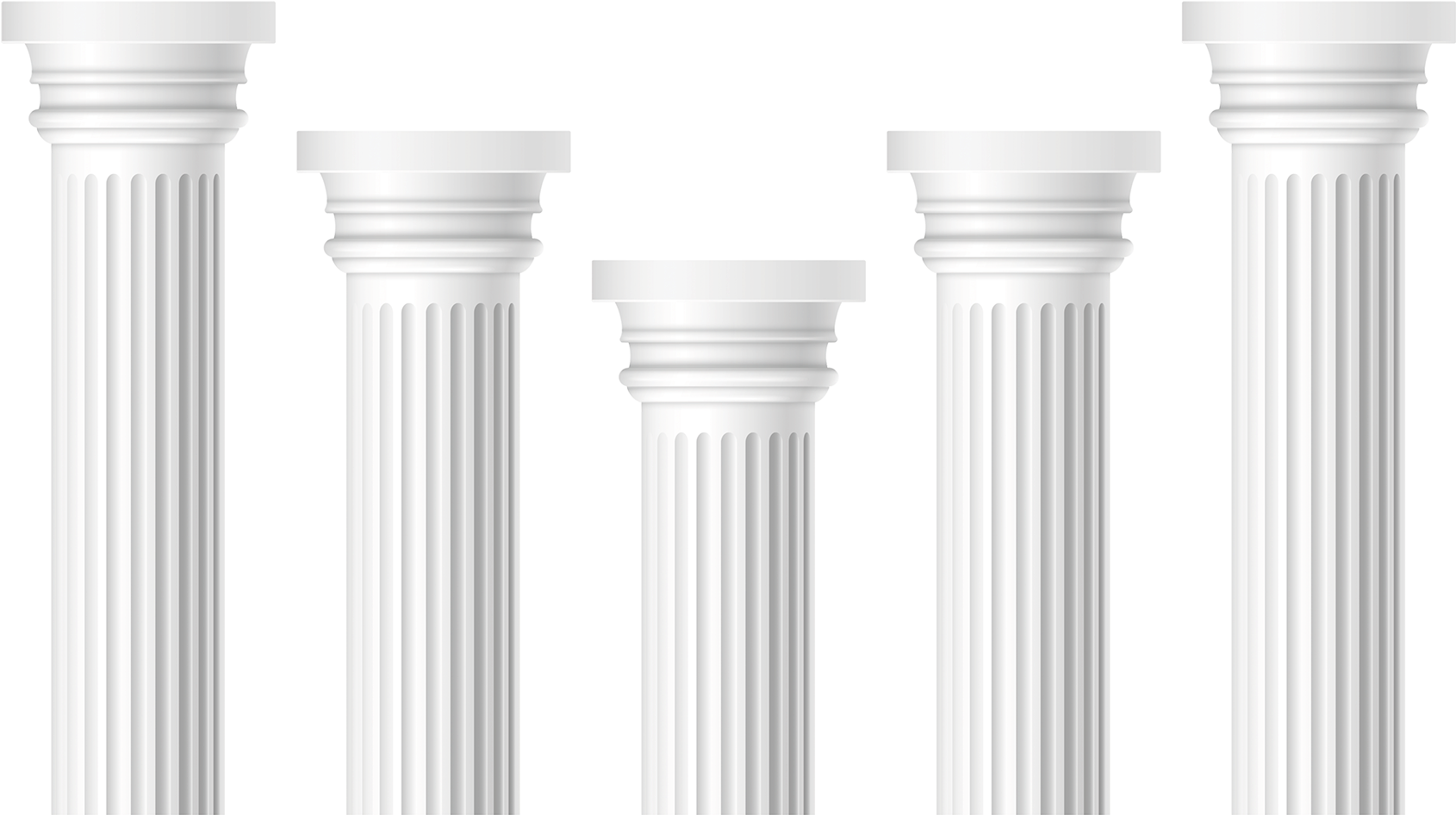 Classical Architectural Columns Variety PNG Image