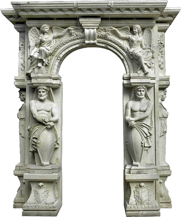 Classical Stone Archway Sculpture PNG Image