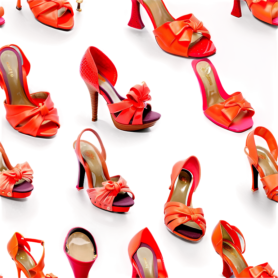 Classy Coral Heels Png Vci37 PNG Image