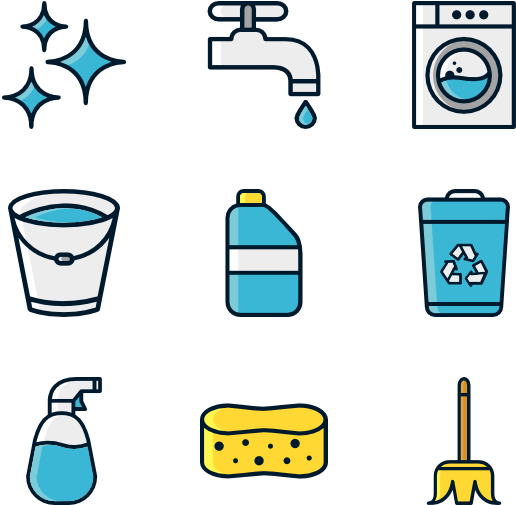 Cleaning Icons Set PNG Image