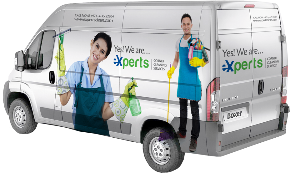 Cleaning Service Van Branding PNG Image