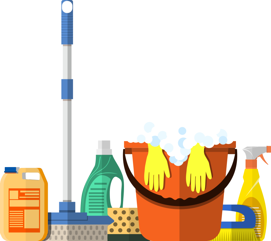 Cleaning Supplies Vector Illustration PNG Image