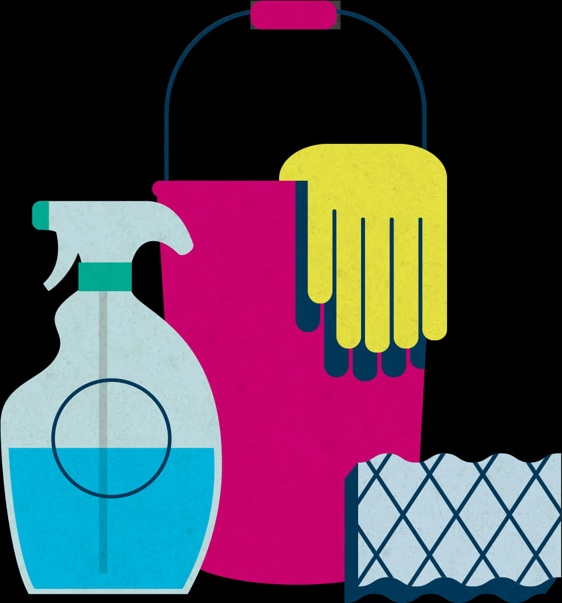 Cleaning Supplies Vector Illustration PNG Image