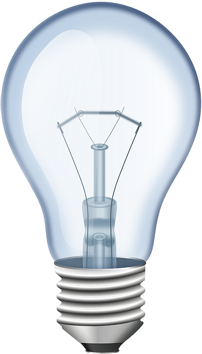 Clear Incandescent Light Bulb Idea Concept PNG Image