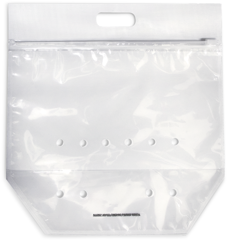 Clear Plastic Bagwith Handleand Breath Holes PNG Image