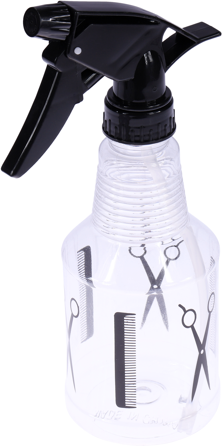 Clear Plastic Spray Bottlewith Black Trigger PNG Image