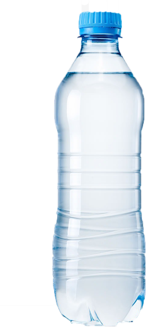 Clear Plastic Water Bottle Blue Cap PNG Image