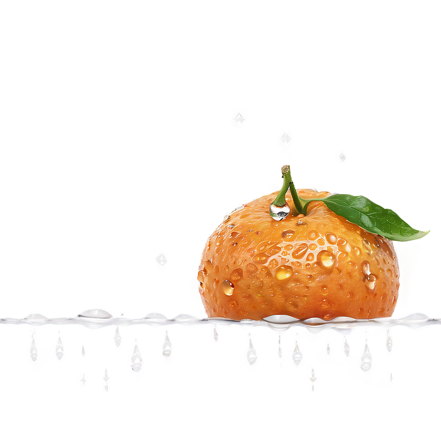 Clementine With Dew Drops Png Bgj PNG Image