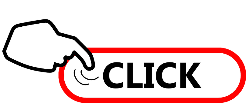 Click Button Graphicwith Hand Icon PNG Image