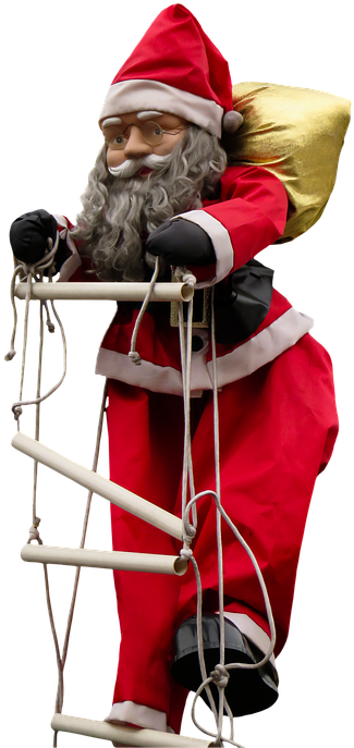 Climbing Santa Decoration PNG Image