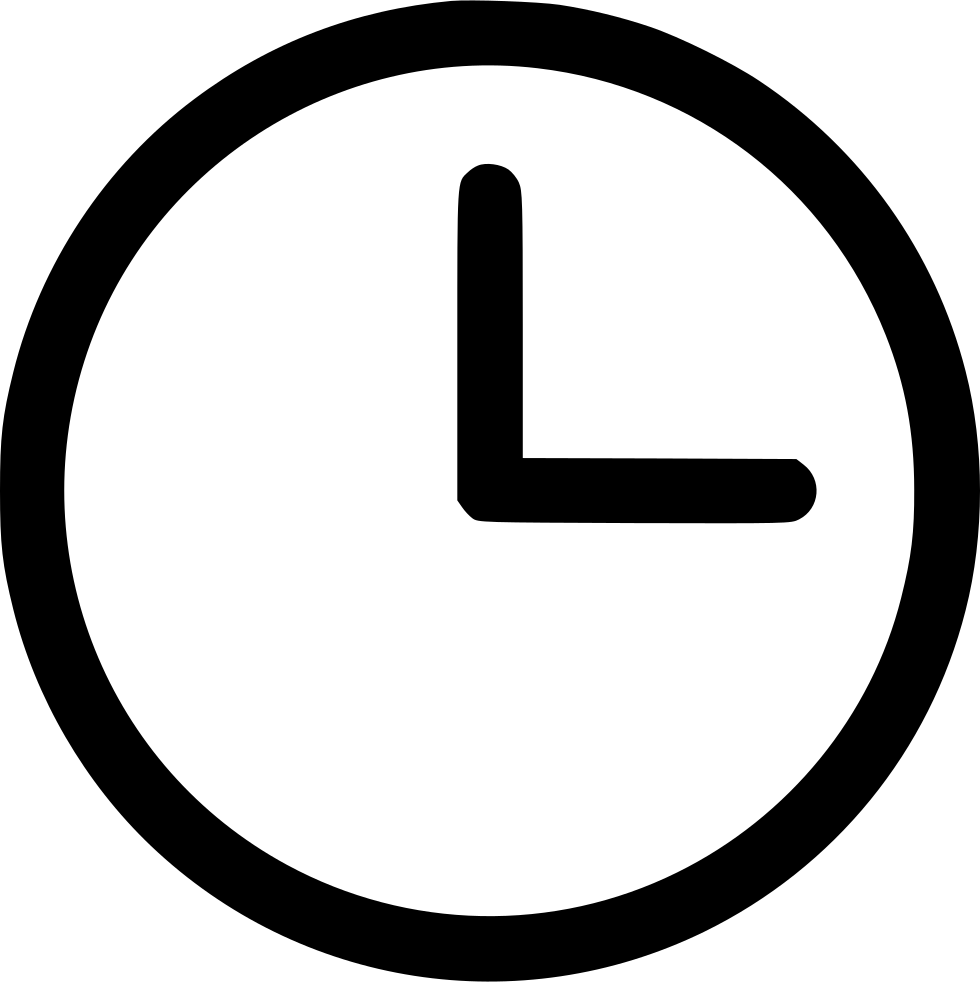 Clock Icon Simple Black PNG Image