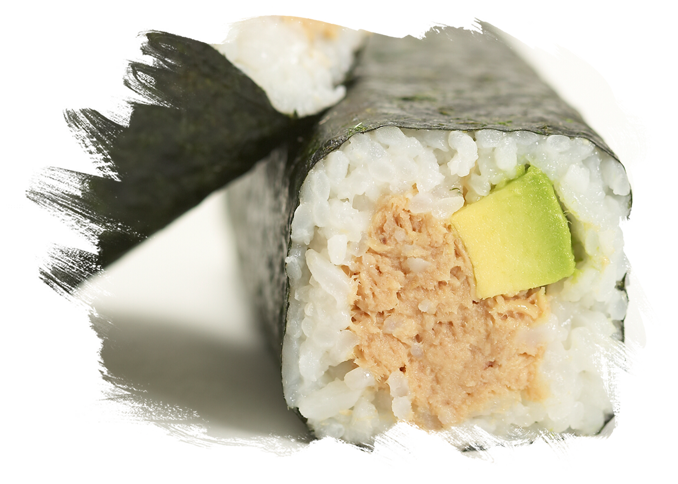 Close Up Sushi Rollwith Avocadoand Tuna PNG Image