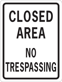 Closed Area No Trespassing Sign PNG Image