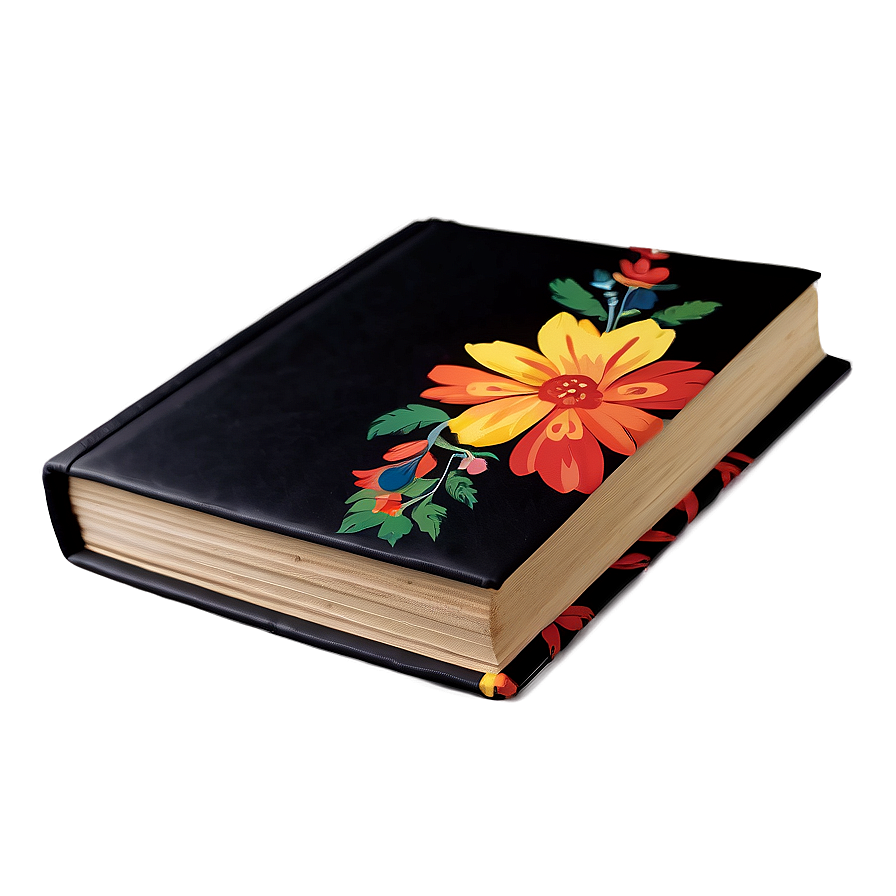 Closed Book With Floral Cover Png 06282024 PNG Image