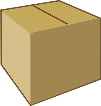 Closed Cardboard Box Illustration PNG Image