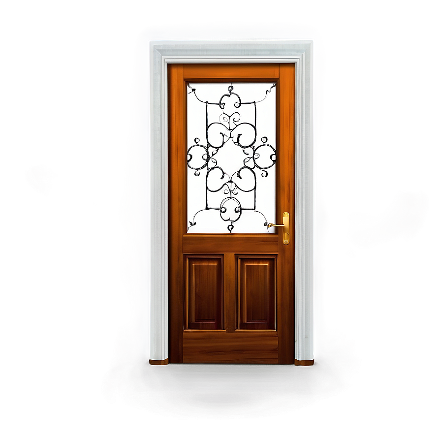 Closed Door With Ornament Png 06292024 PNG Image